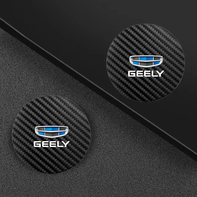 2Pcs Car Carbon Fiber Non Slip Water Cup Mat Auto Interior For Geely Coolray Geometry C GX3 Emgrand EC7 LC Panda Tugella Binray