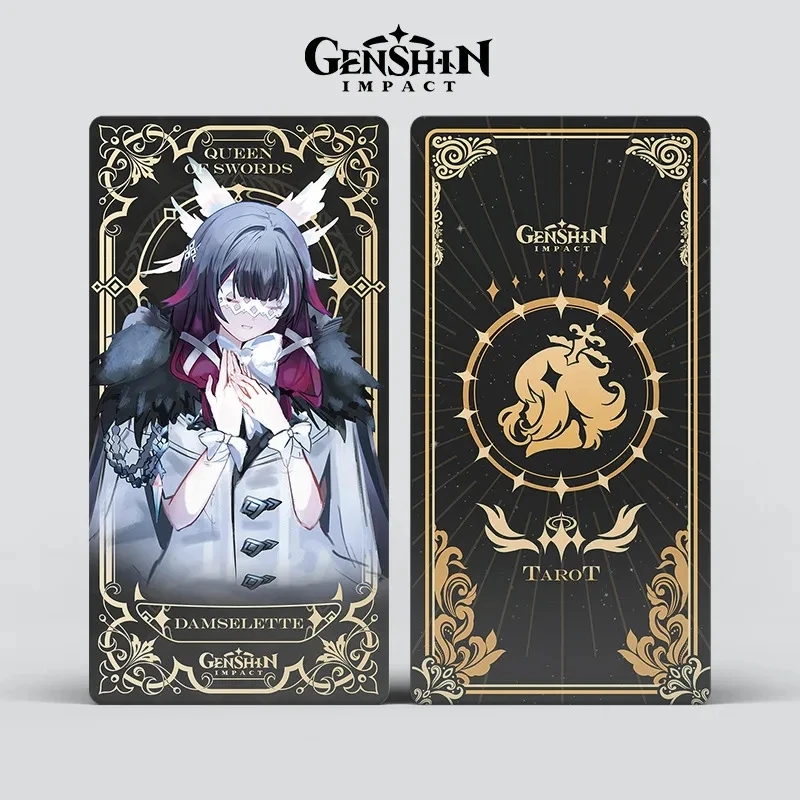 Фото 56 шт./коробка игровая игра Genshin Impact Tarot Card нахида эула Thoma Layla Kaeya игровая карта реквизит для косплея Аниме 14x7 см Карта Таро №4