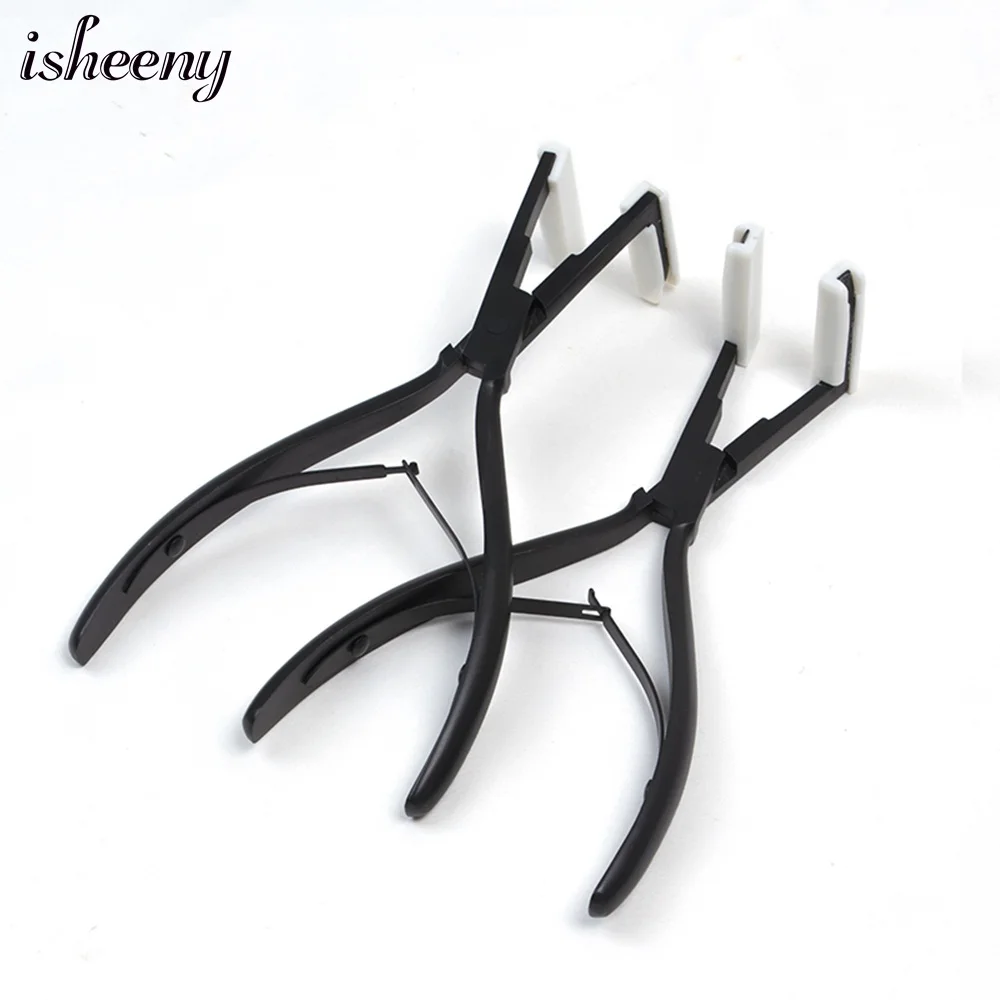 Isheeny Pro Tape Extensions Press Plier Stainless Steel Multi-Functional Hair Tools Ergonomic Design 4.5cm Deck Shape