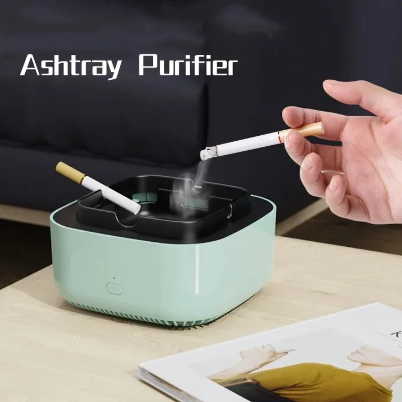 

Electronic Ashtray 360 Degree Surround Air Purifier Filter Ashtray Secondhand Smokeless Air Suction Aromatherapy for Household