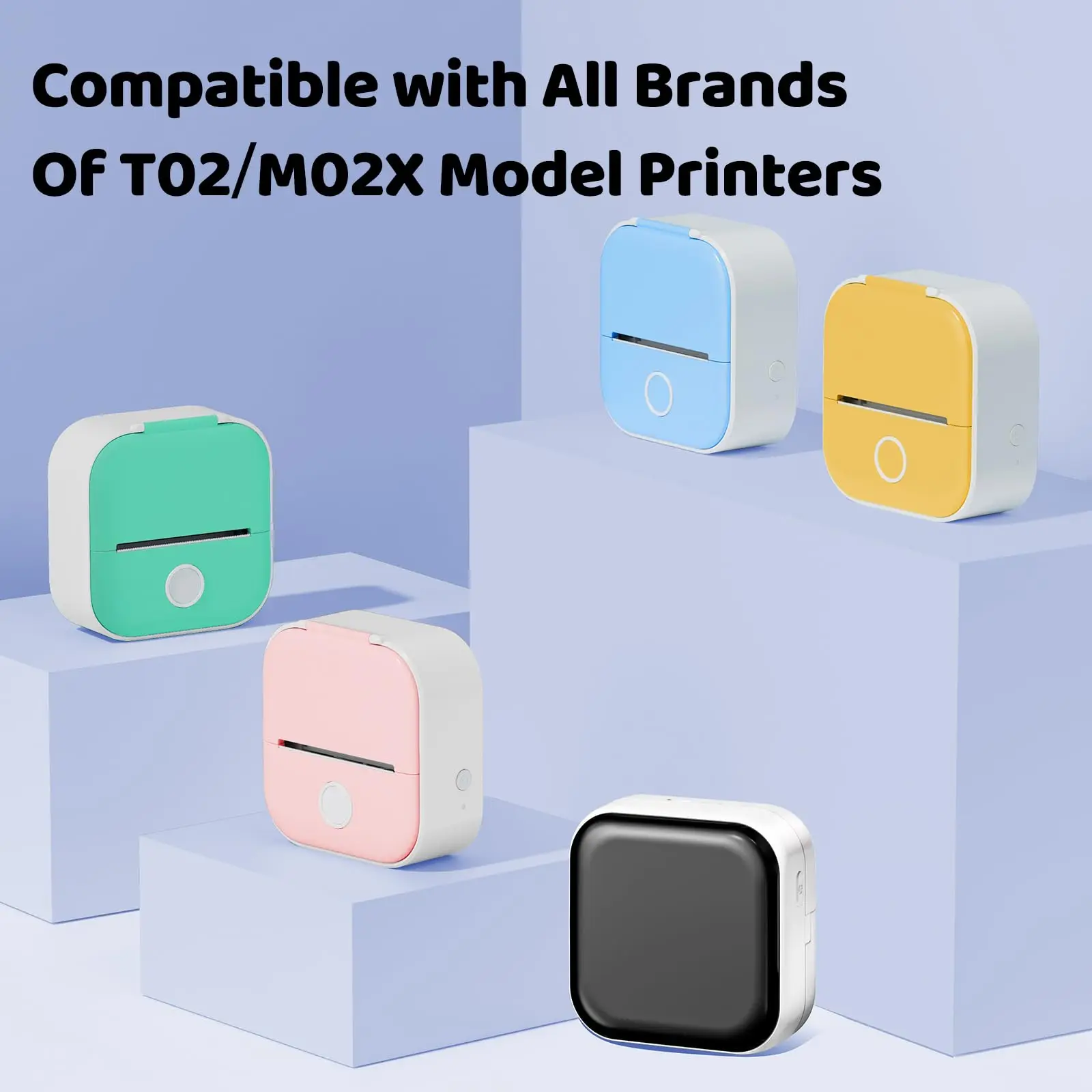 53mm Clear Thermal Paper Self-Adhesive/Non-Adhesive Multicolor for Pocket Printers, Photo Journal Stickers, Transparent Crafts