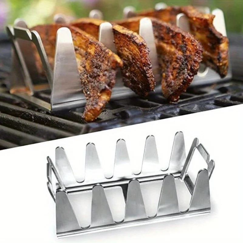Stainless Steel Multifunctional Barbecue Rack for Outdoor Chicken Leg BBQ