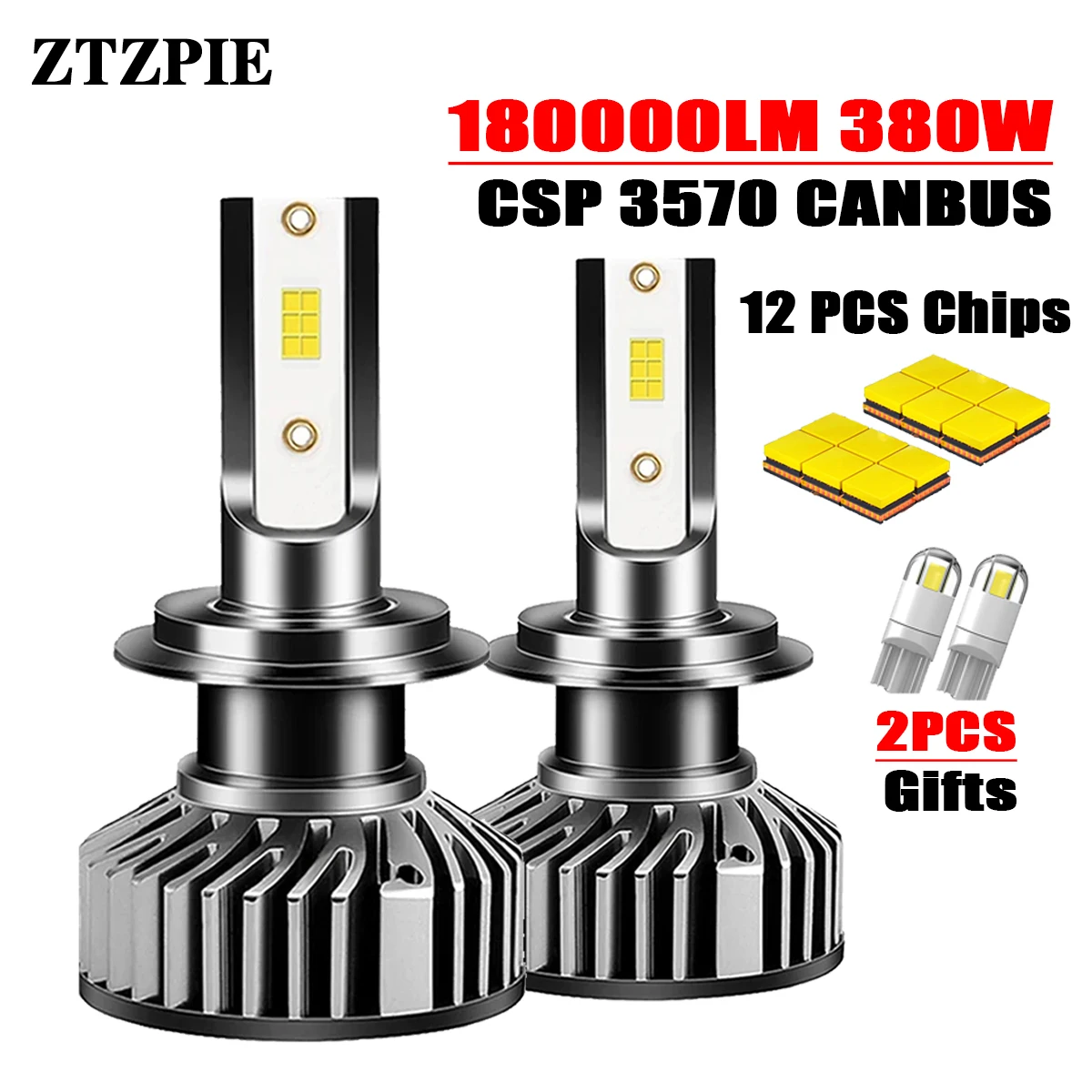 ZTZPIE 6000K HB3 HB4 9005 9006 H1 H7 H4 H11 9012 лампа светодиодные лампы Canbus 280 Вт 180 Вт CSP 3570 Автомобильные фары противотуманные светильник 380 Вт 180000LM