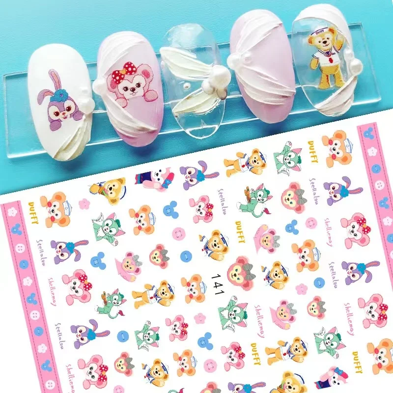Nail Stickers 3D Cartoon Nail Art Decoration Disney Mickey Stitch Stickers Art Decals DIY Anime Supplies