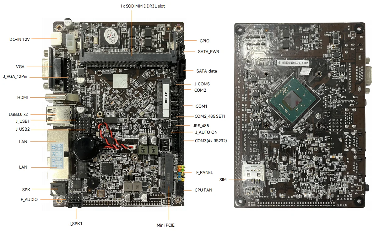 Fanless Mini PC with Intel Core i3/i5/i7 Processors, 6x RS232 DB9, 2x Gigabit Ethernet, 4G LTE, WiFi, HDMI, VGA, and 6x USB Ports for Windows and Linux. Description Image.This Product Can Be Found With The Tag Names Barebone Mini PC, Computer Office, Mini pc