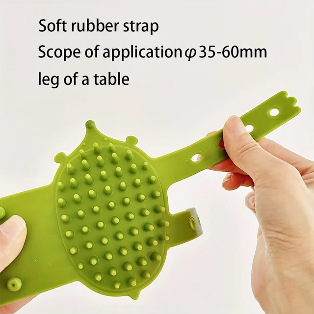 Rubber Self-Grooming Cat Scratcher - Wall & Table Leg Mountable, Flexible Bristles, Non-Electric Pet Massage, Fur Removal Tool 4