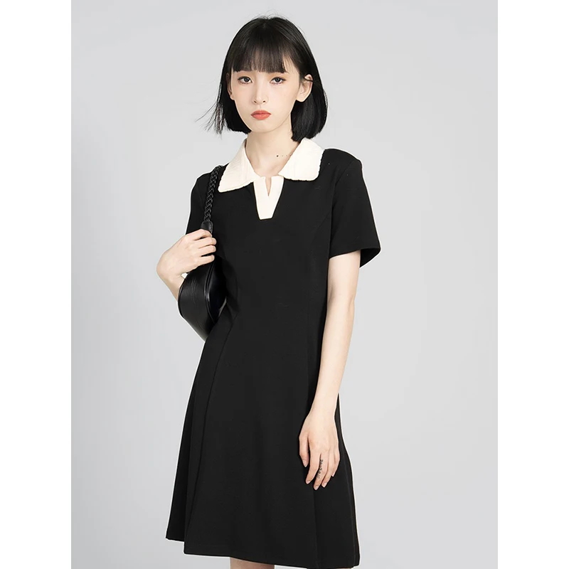 

Dress Women Elegant Office Lady Short Sleeve Casual Vintage New Korean Fashion V-Necked Summer Dresses Female Clothing 2023 Chic
