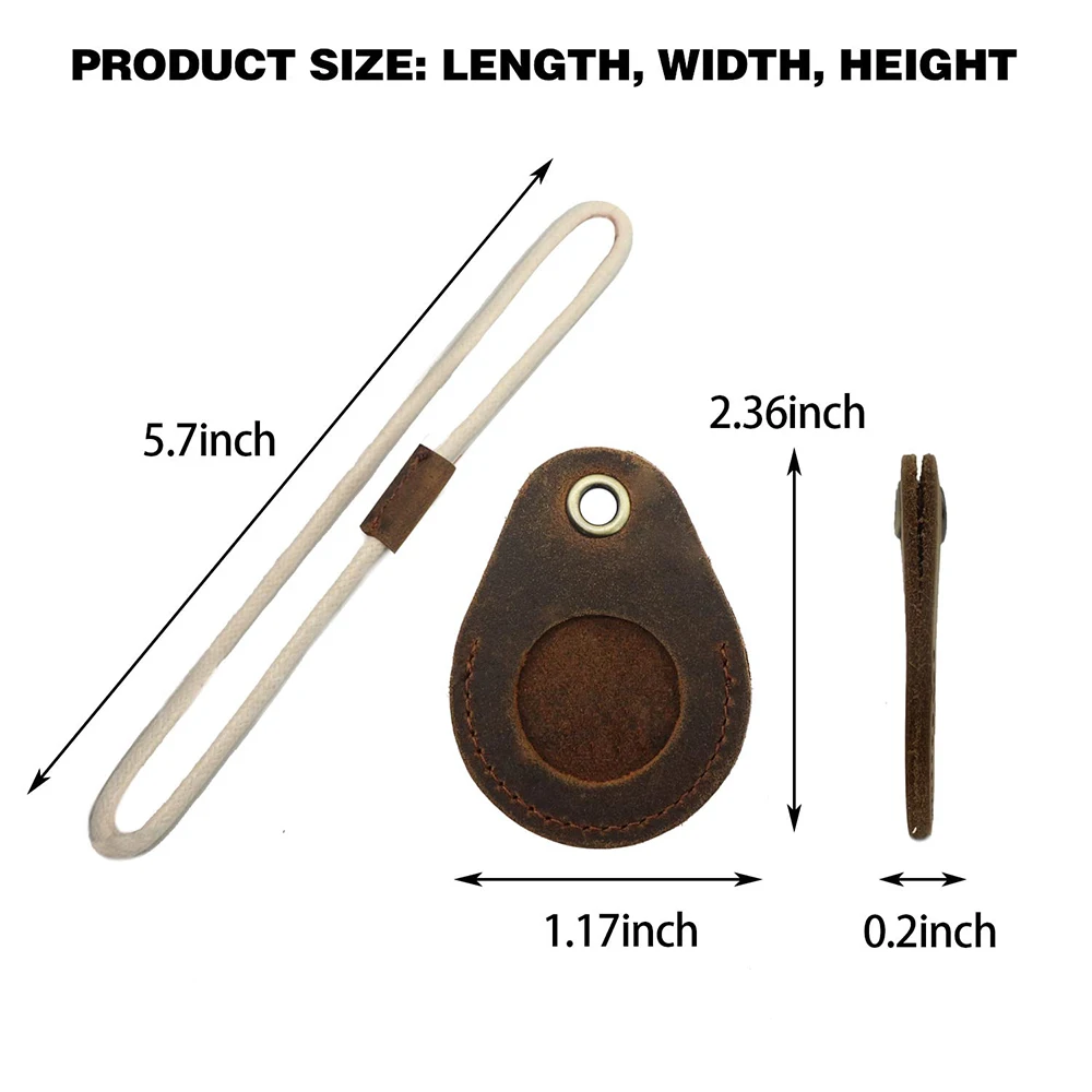 Premium Leather Airtag Holder with Anti-Scratch Lanyard Keychain