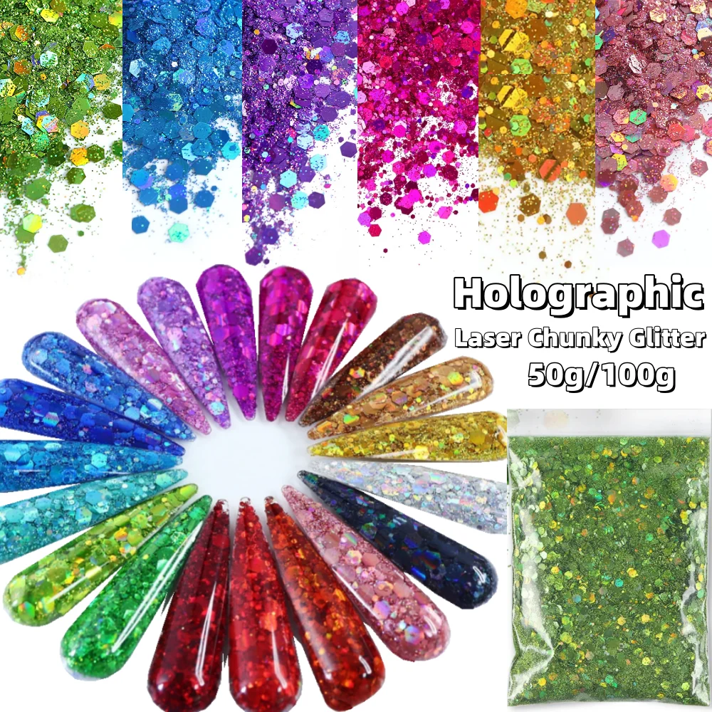 Holographic Iridescent Chunky Glitter Flakes