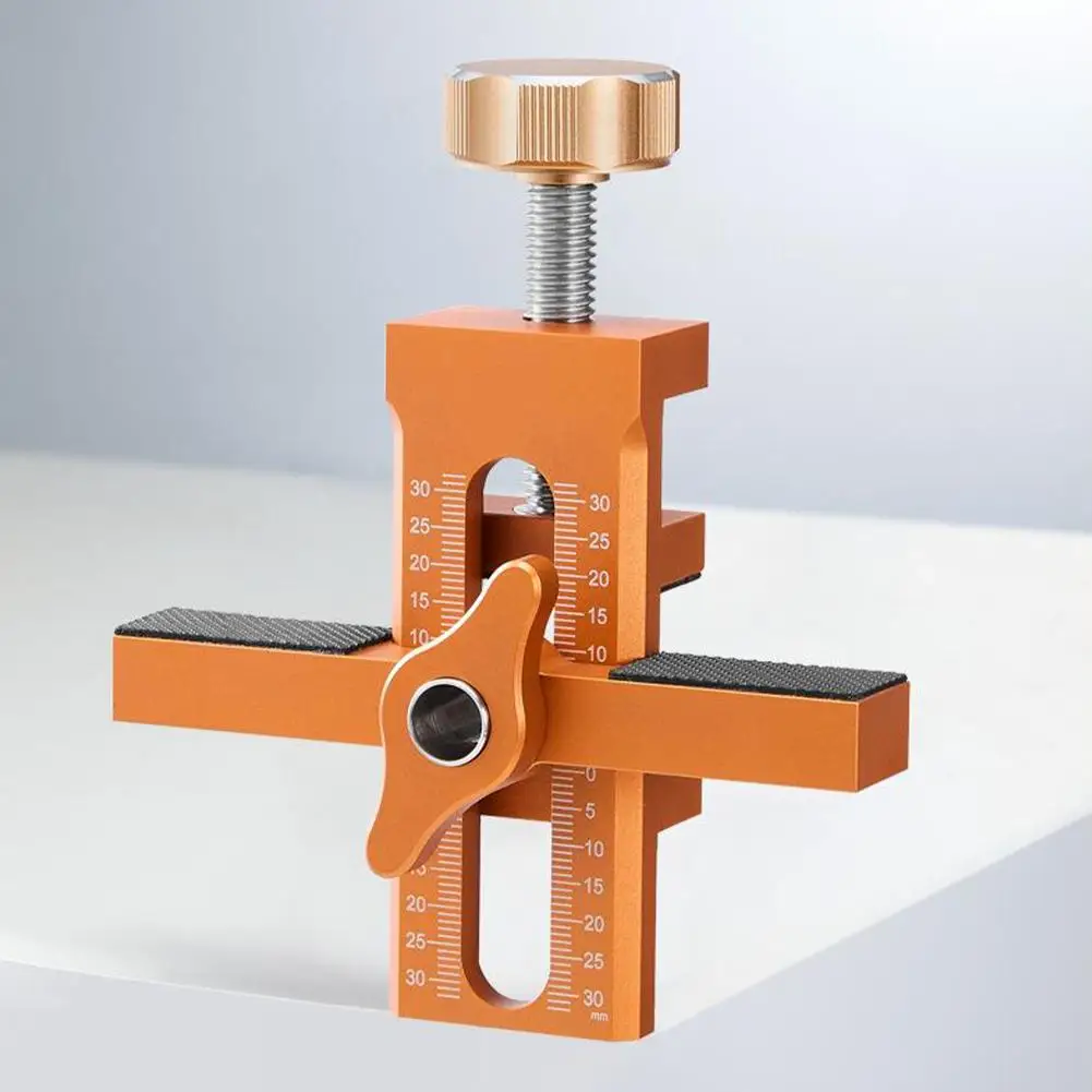 Woodworking Cabinet Door Installation Jig,Cabinet Closet Door Quick Positioning Tool, Aluminum Adjustable Clamping Range 7-40mm