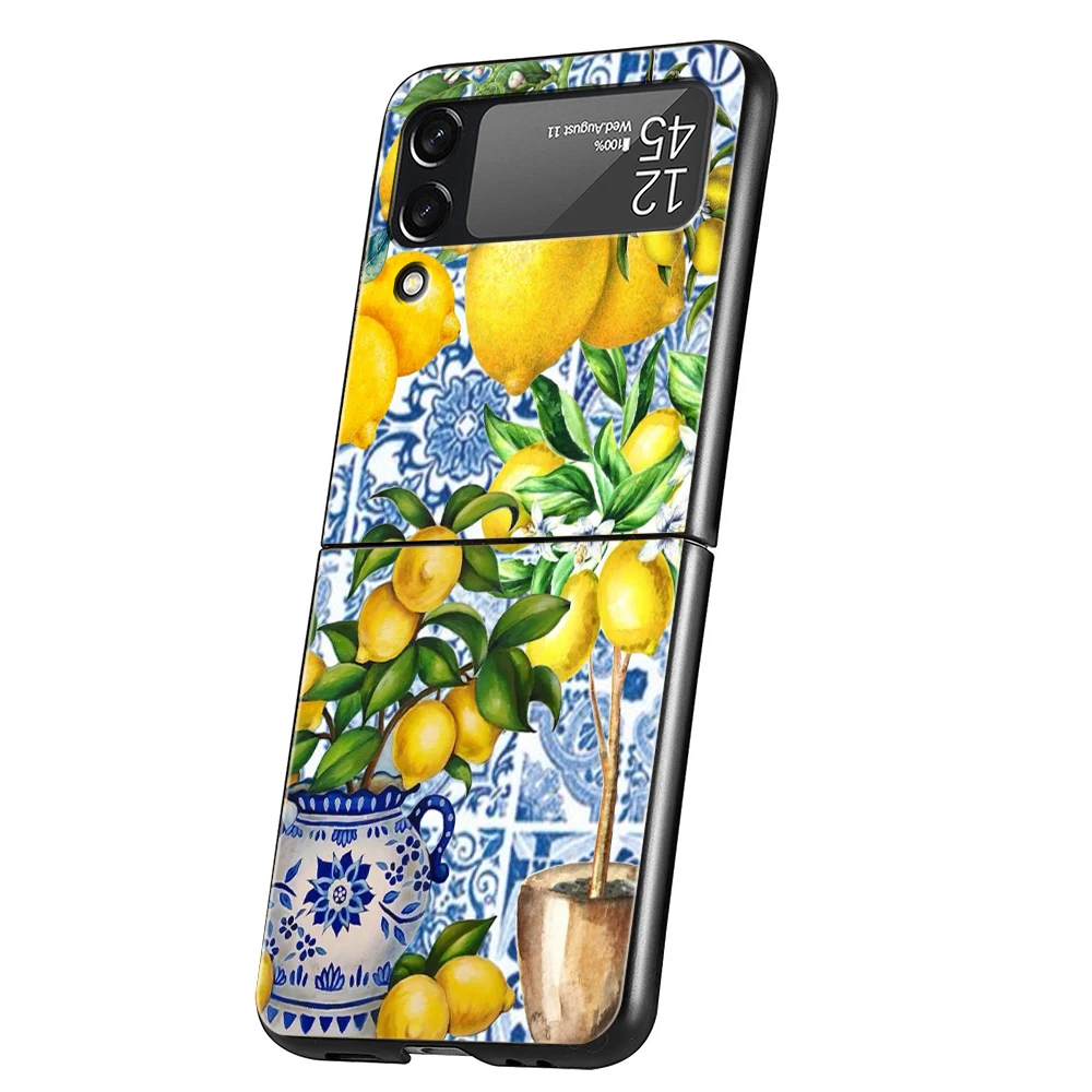 Luxury Retro Fruit Lemon Folding Phone Case - Hard PC Cover