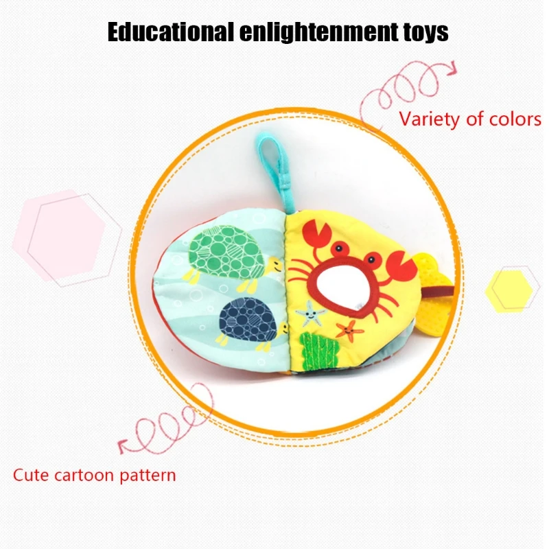 Sensory Book Tummy for Time Toy 3D Sea Fish Colorful Travel Book Learning Crawling Exploring Interactive for Creative baby sensory book toy