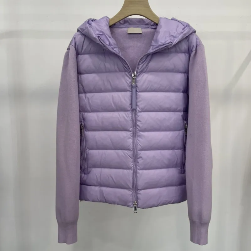 Women's Clothing Hooded knitted patchwork down jacket Winter New  NO.18