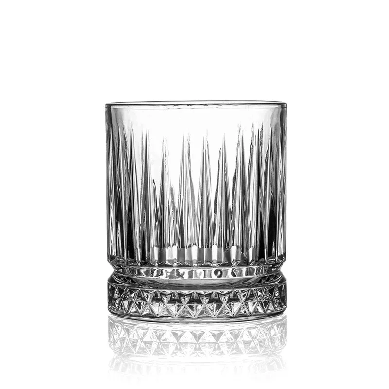 Whiskey Glass Transparent Glass Whiskey Wine Cup Foreign Wine Cup Beer Vertical Striped Spirit Cups 230ml drinking glasses set