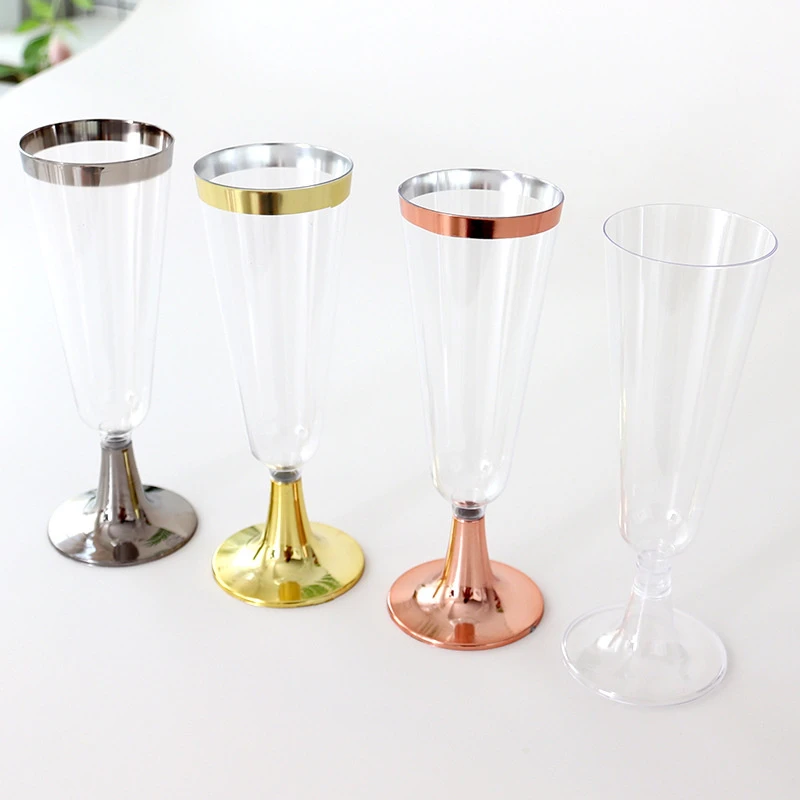 Van toepassing deugd volume Wegwerp Champagne Glazen Rode Wijn Bril Party Party Decoratie Cocktail  Glazen Goud En Zilver Rose Goud Plastic Bekers| | - AliExpress
