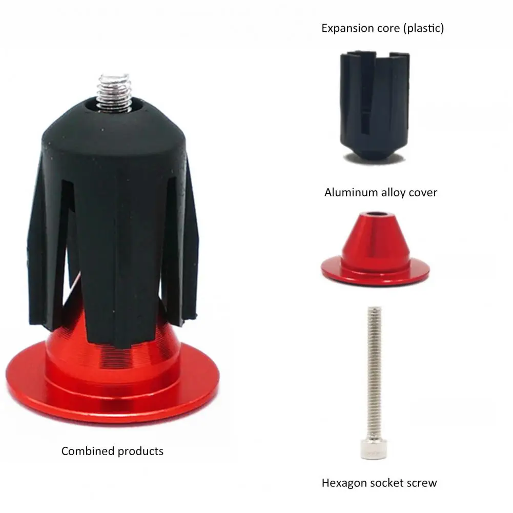 2Pcs Handlebar Ends Road Bike Parts End Caps Aluminum Alloy Wear-resistant Small Handlebar 15.9-21.4mm End Stopper Plugs Caps