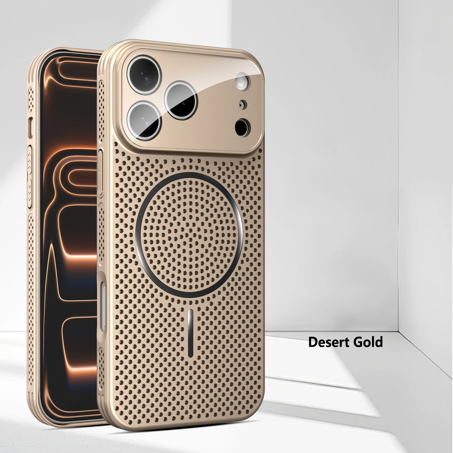 Aluminum Alloy Mesh Magnetic Case with Heat Dissipation and Full Lens Protection
