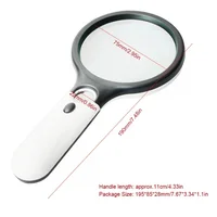 White Magnifying Glass Handheld 45X Magnifier With 3 LED Light For Reading Magnifying Glass Jewelry Loupe 6