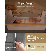3 in 1 Baby Bassinet Bedside Sleeper, Breathable Mesh Safe Bedside Bassinet for Baby, Easy Assemble and Folding Portable Crib 2