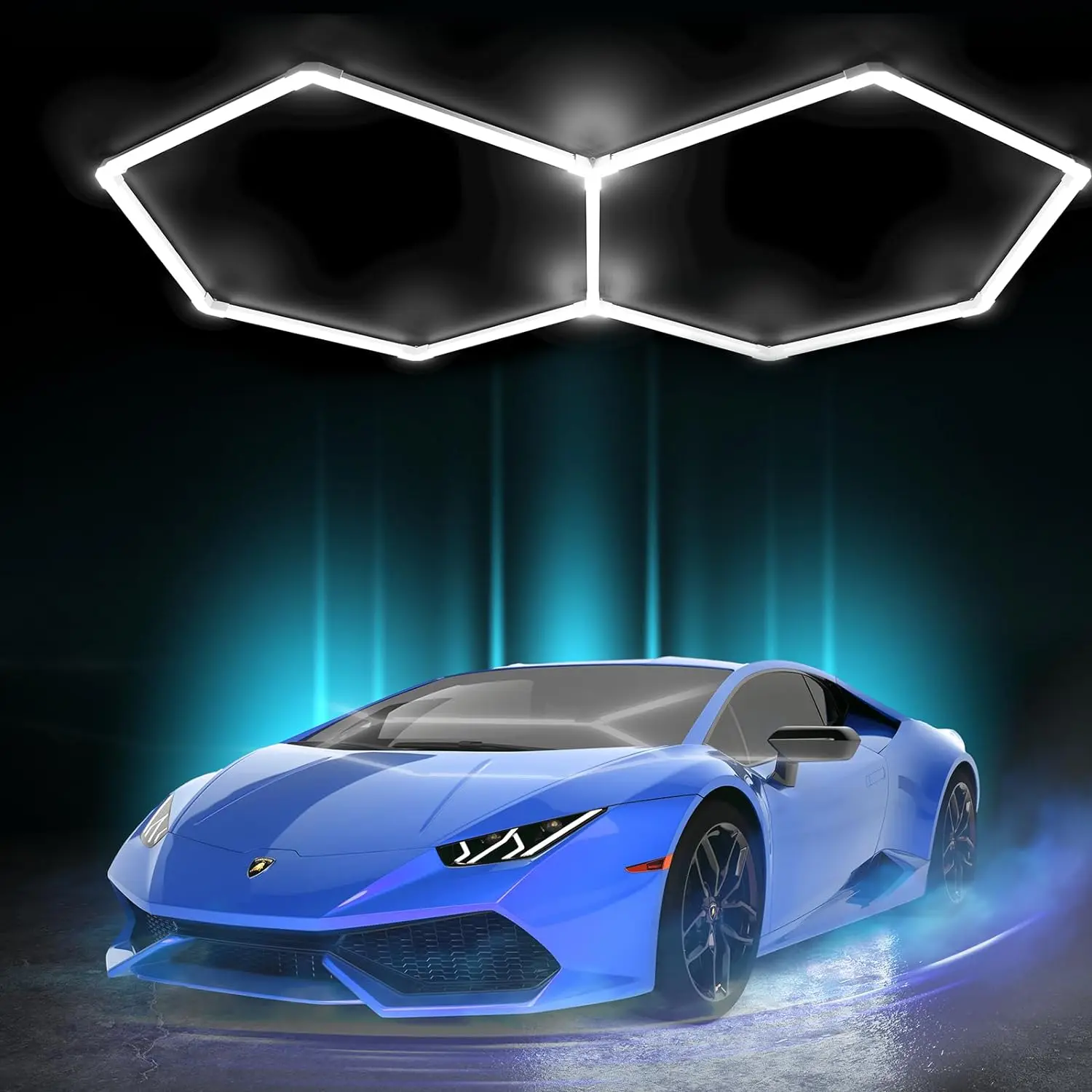Car Detailing LED Hexagon Light Garage high brightness 6500K Daylight White inkable Plug-in Ceiling Light for Garage Workshop 5