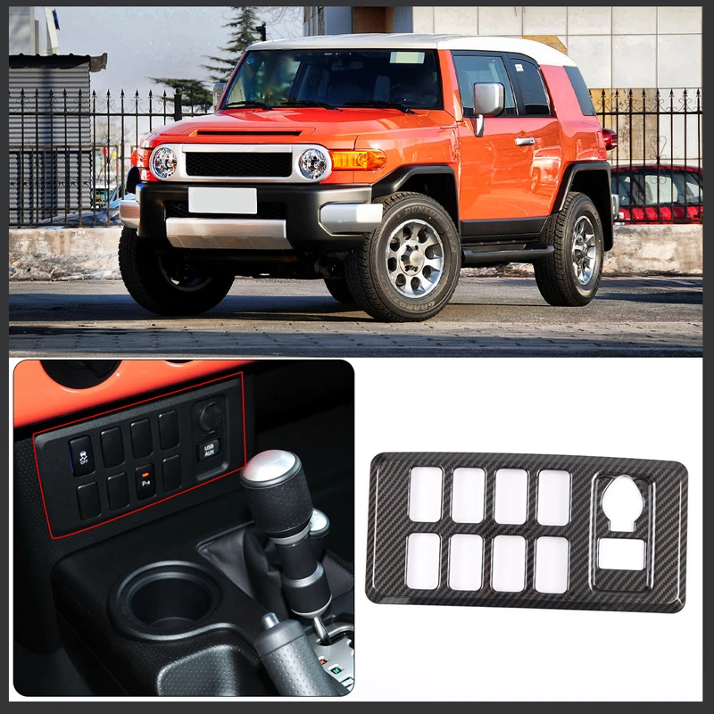 

For 2007-2021 Toyota FJ Cruiser ABS carbon fiber car air conditioning mode panel cover sticker interior decoration accessories