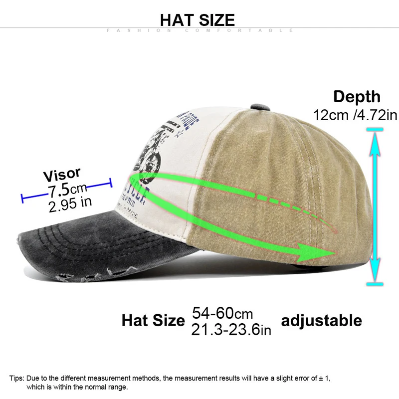 Hip Hop Hats for Women Men Motorcycle Graffiti Baseball Cap Wash Cotton Snapback Caps Summer Sun Hats Dad Hat Casquette Gorras