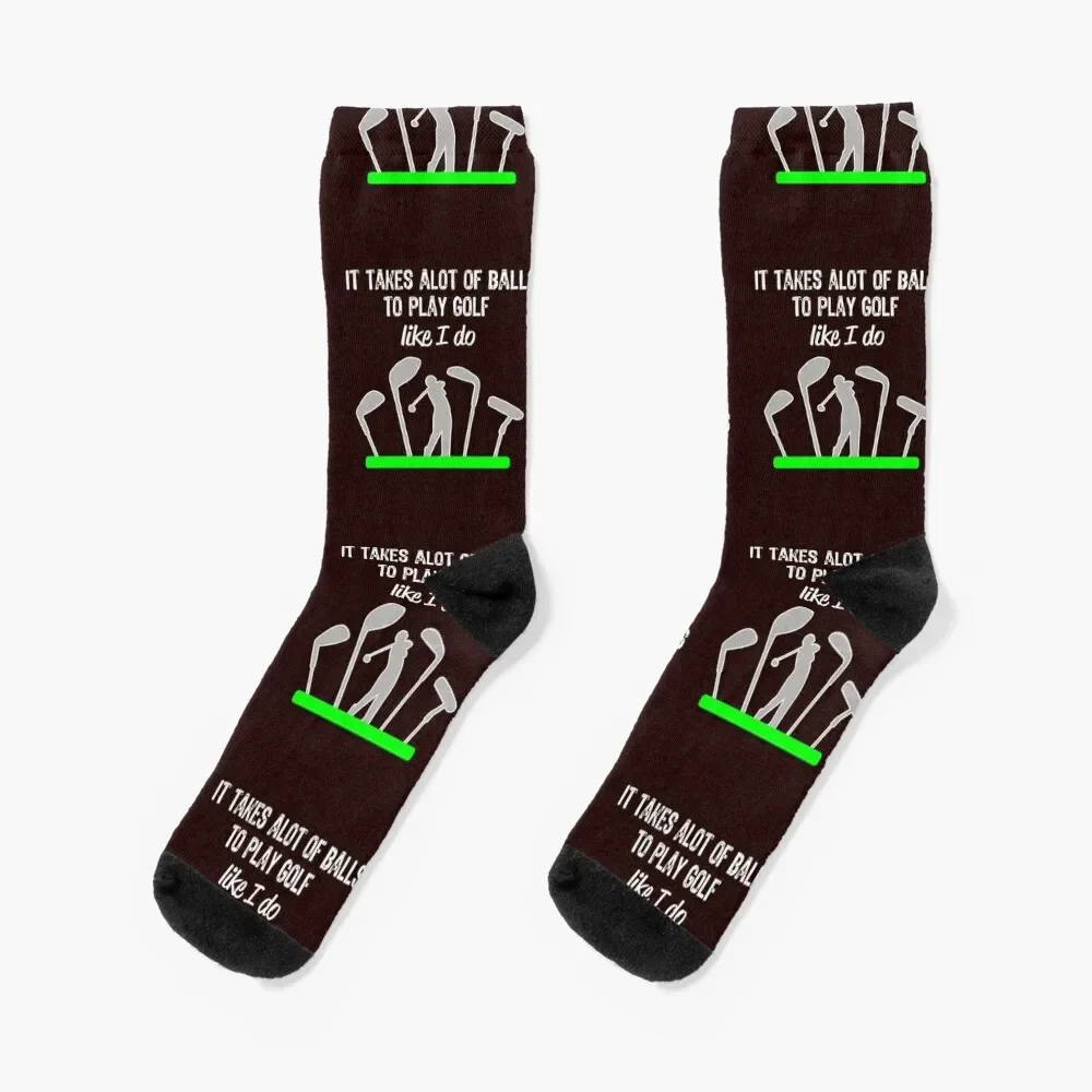 

Funny Mens & Boys Golf Gift It Takes a Lot of Balls to Play Like I do! Socks floral new year colored Socks Men's Women's