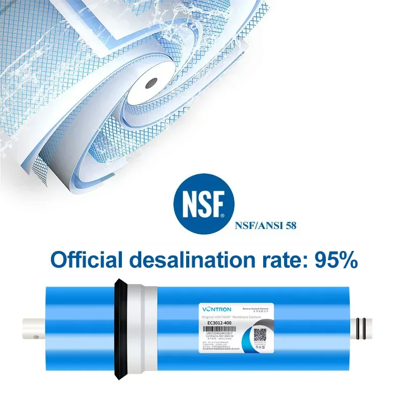 Water filter Vontron 400 GPD RO Membrane 3012-400 GPD Under Sink Home Drinking RO Water Purifier System Household