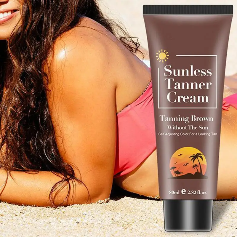 80ml Summer Fast Tanning Cream Skin Self Tanning Cream Sunless Self Tanner Natural Glow Body Bronzer Easy Use Bronzing Lotion