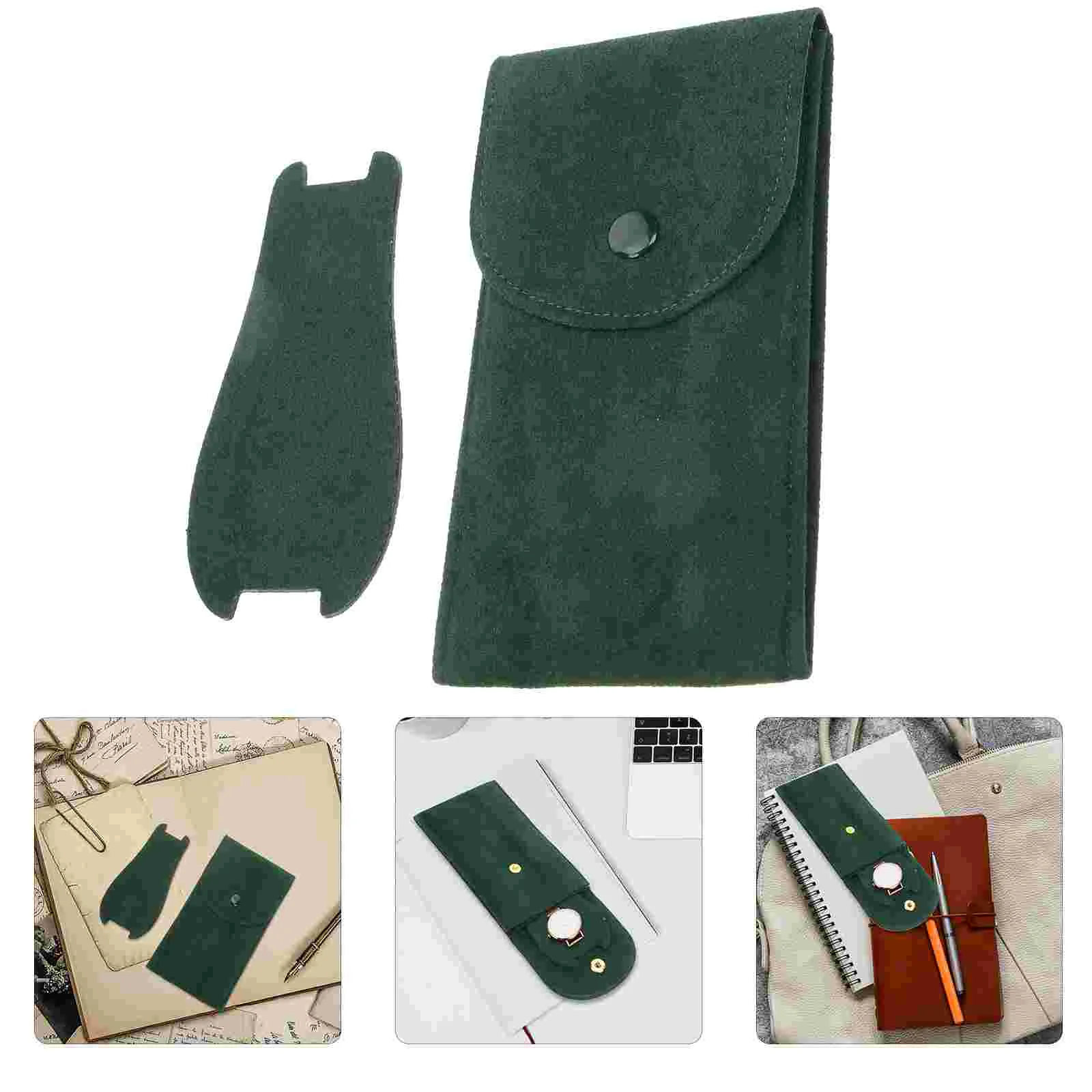 

1/2pcs Watch Storage Pouch Snap Fastener Portable Bracelet Jewelry Travel Case Protective Cover Watch Collection Bag
