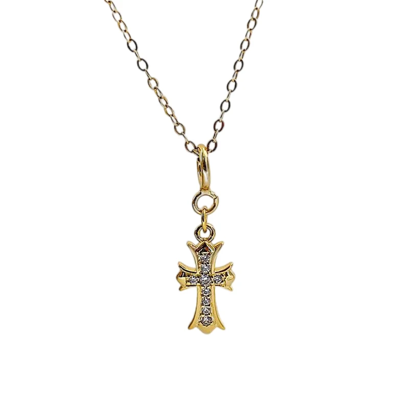 

Cross Necklace Sterling Silver Gothic Vintage Y2K Women'S Neck Chain Gold 18K Original Aesthetic Accessory Bulk Items Wholesale