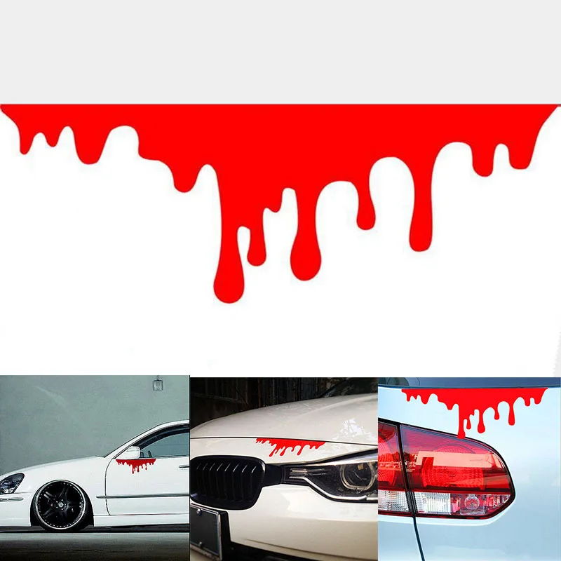 

1Pcs funny sticker Reflective Red Blood Bleeding Car Sticker Car Decals Rear Front Headlight Sticker hot car sticker accesories