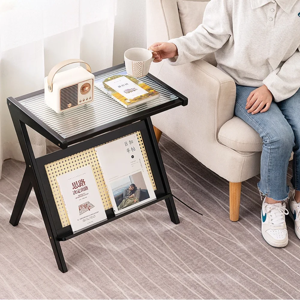 Mobile Side Table Foldable Coffee Table Bamboo Tea Bedroom Save Space Bed Side Large Capacity Living Room Furniture