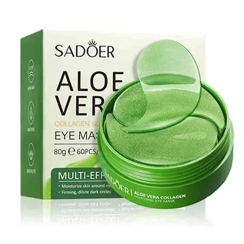SAODER Aloe Vera Collagen Eye Mask Anti Dark Circles Eyes Bags Moisturizing Firming Eye Patches Eyes Skin Care Products 60pcs collagen eye mask eye mask patch