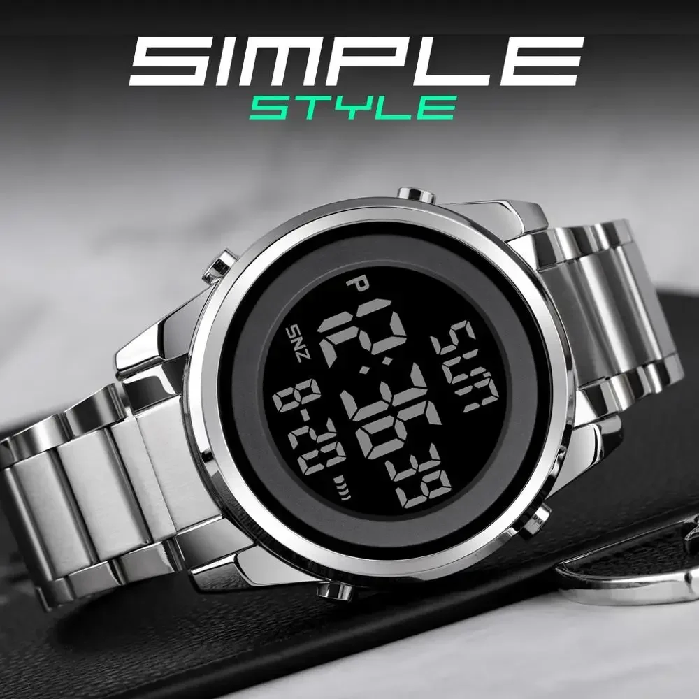 SKMEI 1611 Chrono Count Down Alarm Hour For Mens reloj hombre Digital 2 Time Mens Watches Fashion LED Men Digital Wristwatch 4