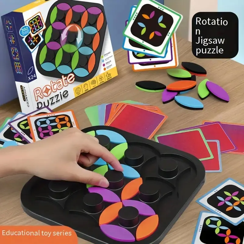 【Exclusive Discount】 Leaves Rotating Puzzle - Early Learning Interactive Game for Youngsters Table Top Puzzle Board Game Set
