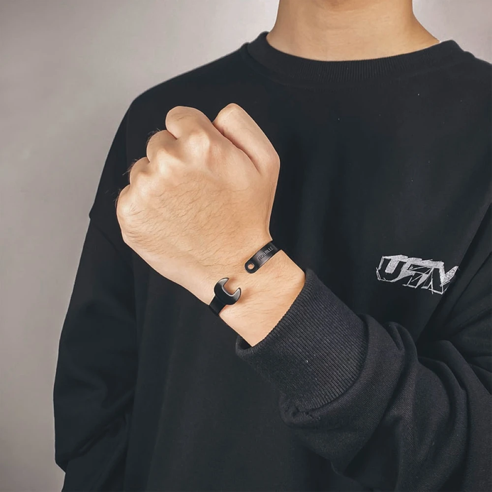 Mens Bracelet Spanner Shaped Bracelet Stainless Steel Wrench
