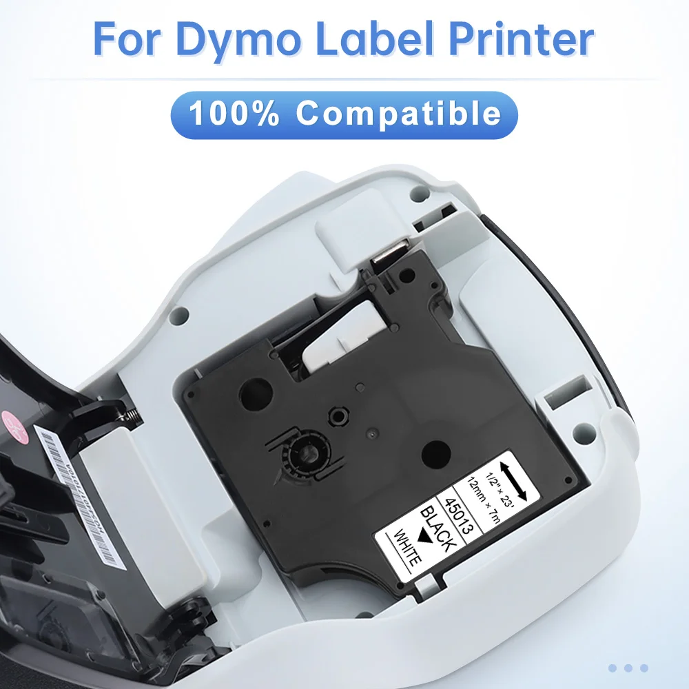 50PK 45019 녹색 바탕에 검정색 Dymo D1 테이프 45019 카세트 리본 Dymo LabelManager 160 280 라벨링 기계, Dymo D1 테이프와 호환 가능