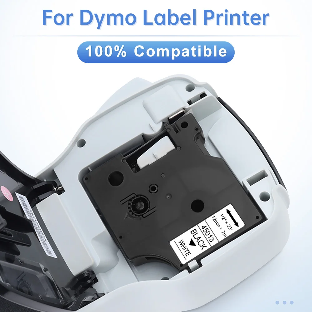 Ruban d'étiquettes pour imprimante Dymo D1, 12mm, noir sur blanc, pour  machine à écrire, 5PK 45013, 45013, LM160, LM420P, LM280 - AliExpress