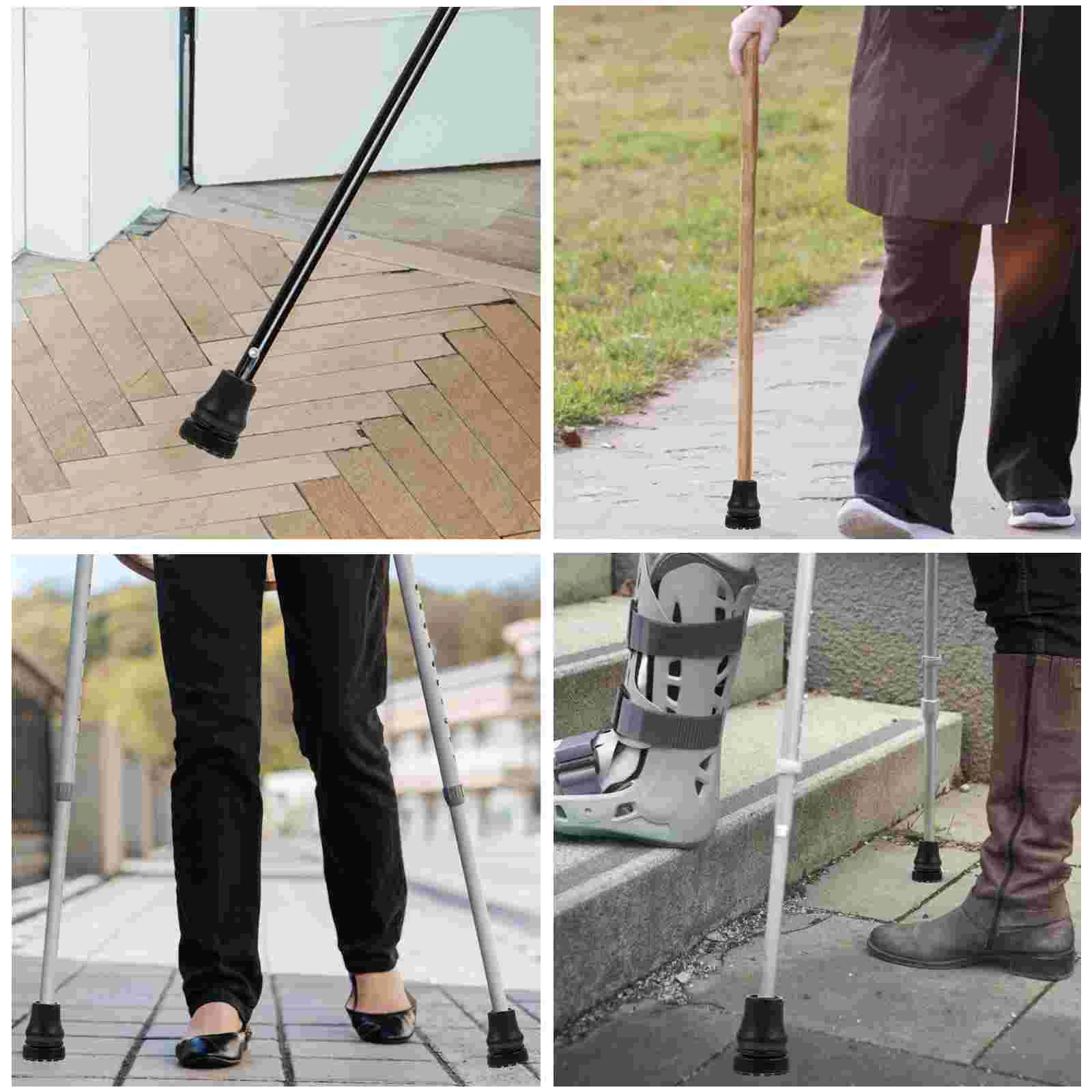 4 Pcs Foot Pad Crutch Pads Pole Anti-slip Foot End Tips Cane Plastic Replacement Pvc Hiking