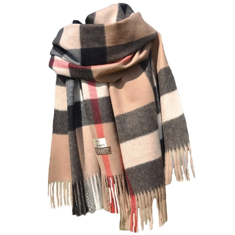 Printed Scarf Knitted Scarf Cashmere Scarf Neck Gaiter Scarf Silk Scarf Tactical Scarf Square Scarf Neck Warmer Scarf Gradient Scarf Women Winter Luxury Brand Tippet Plaid Shawls British Style Thicken