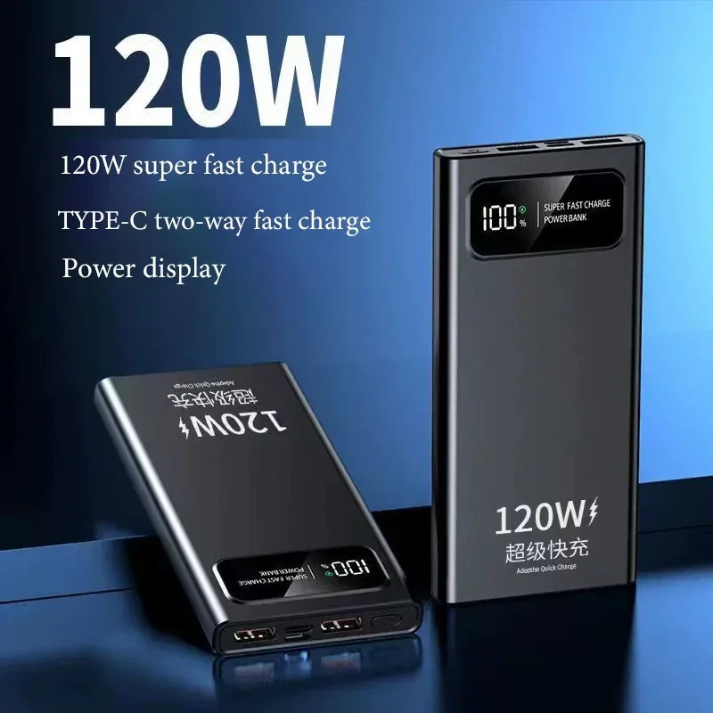NEW 20000mah 120W Mobile Power Supply Fast Charging High Capacity Battery  Digital Display iPhone Samsung Huawei's Power Supply 2