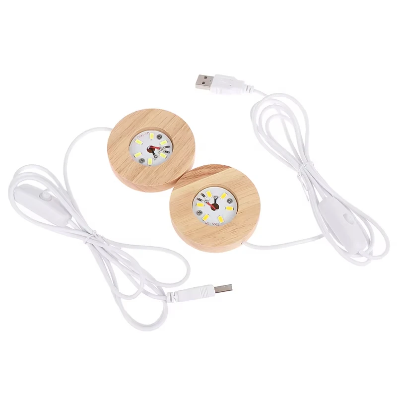 Wooden LED Display Light – USB Powered Decorative Night Lamp Stand for Art Ornaments 3