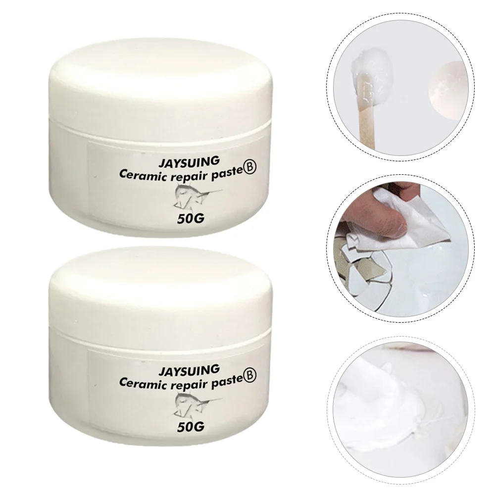 2 Pcs Tile Adhesive Ceramic Repair Glue Paste Agent for Brick Crack Plastic Kit
