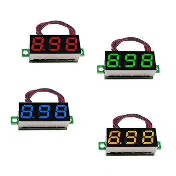0.28 Inch DC LED Digital Voltmeter 0-100V Voltage Meter Auto Car Mobile Power Voltage Tester Detector 12V Red Green Blue Yellow