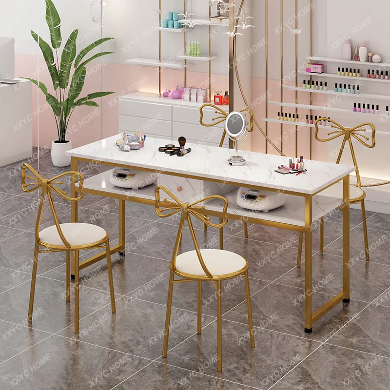 Professional Nail Table Marble Pattern Special Economy Manicure Table Nail Dressing  Coffee Table Onglerie Furniture luxury japanese style single and double manicure table with special price economy nordic instagram popular style manicure table