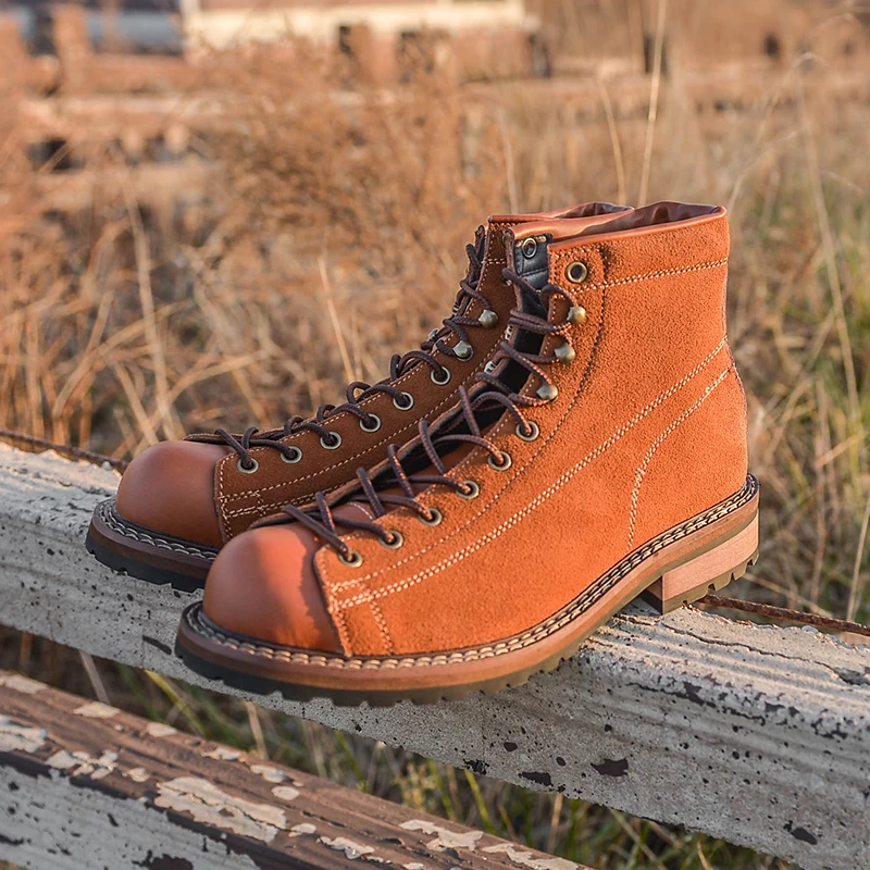 

Ботильоны мужские из коровьей кожи, винтажная повседневная обувь на платформе, мотоботы, британский стиль, инструменты
