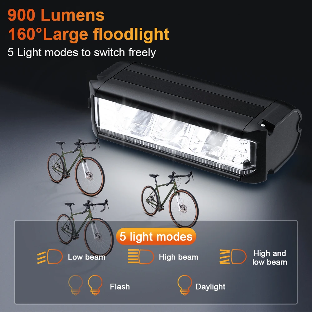 Camluxy Bicycle Front Light 900 Lumen Bike Headlight 2000mAh Flashlight Waterproof USB Charging Cycling Lamp Bike Accessories bicycle rear light
