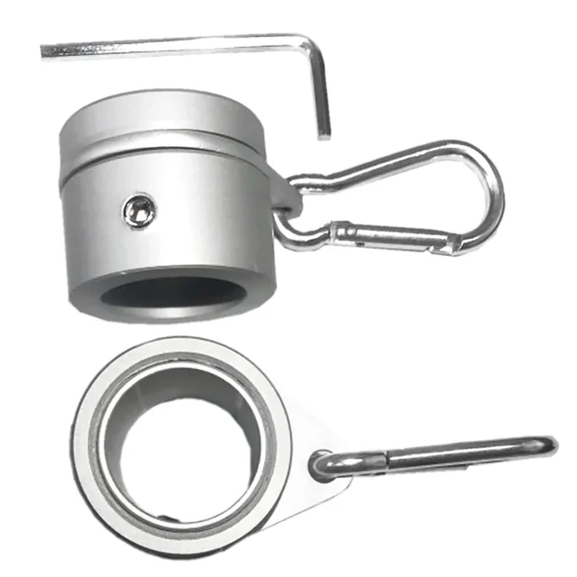 2Db Easy Expless Ezüst Rozsdaálló Kültéri Állítható Zászló Rúd Gyűrű 360 Fokos Forgó Grommet Karabiner Alumínium Ötvözettel - Image 2