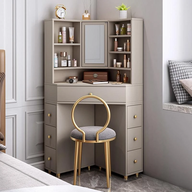 Light luxury corner dressing table, storage integrated bedroom